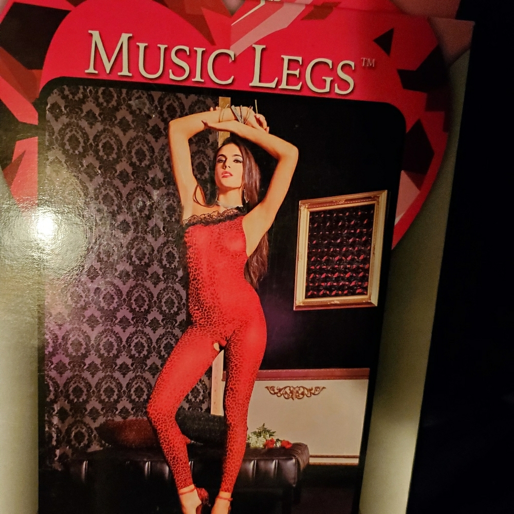 Red Leopard Print Body Stocking
